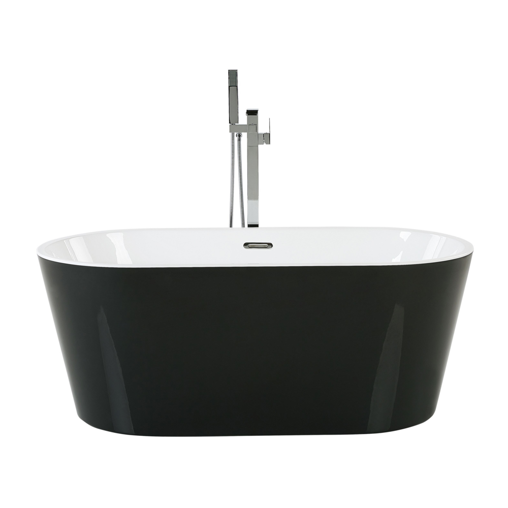 Moderna Vasca da Bagno Freestanding in Acrilico Sanitario Nero cm