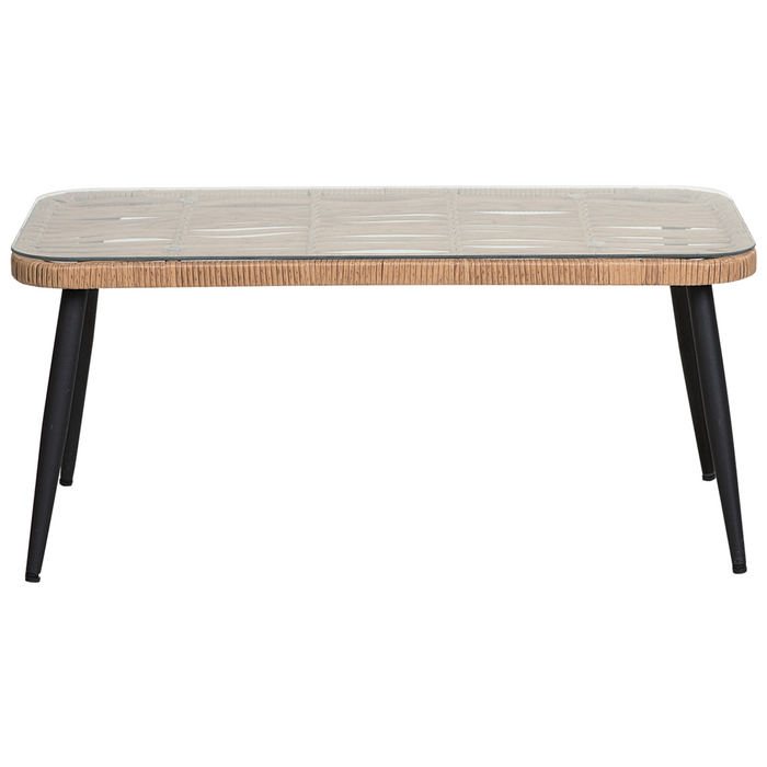 Balcone set bistrot Beige Rattan sintetico Cuscini Tavolino e 2 Sedie Design Esterno Moderno