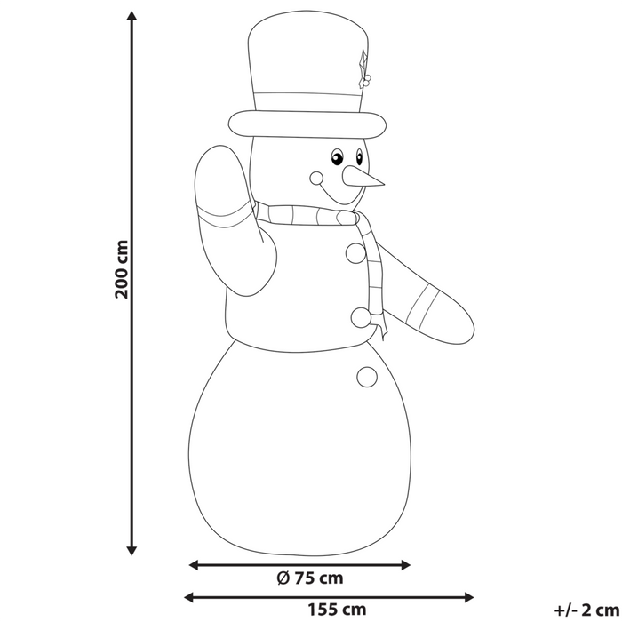 Decorazione da Esterno Natalizia Orso Polare Gonfiabile con Luci LED 160 cm Bianco