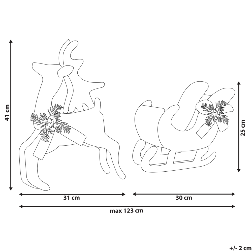 Decorazione da Giardino Natalizia Albero di Natale 60 cm con Luci LED Argento