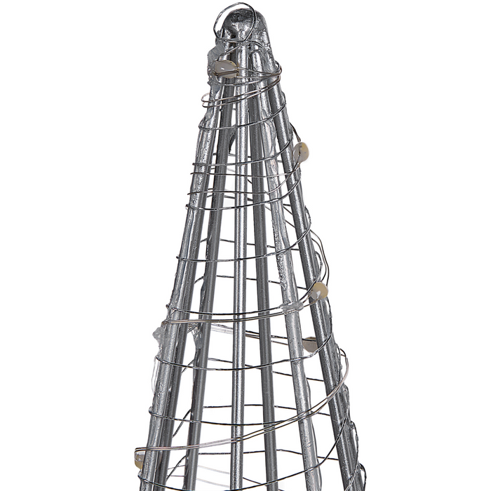 Decorazione a Forma di Stella Scandinava in Legno Chiaro con Luci LED