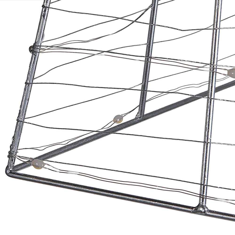 Decorazione a Forma di Stella Scandinava in Legno Chiaro con Luci LED