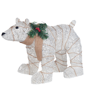 Decorazione da Interno ed Esterno con Luci a LED Pupazzo di Neve Struttura in Metallo Bianco