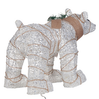 Decorazione da Interno ed Esterno con Luci a LED Pupazzo di Neve Struttura in Metallo Bianco