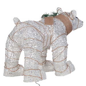 Decorazione da Interno ed Esterno con Luci a LED Pupazzo di Neve Struttura in Metallo Bianco