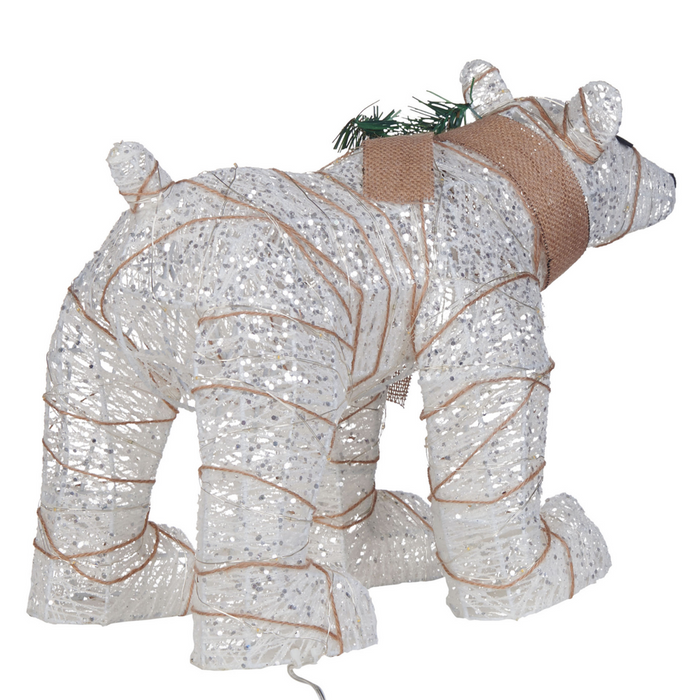 Decorazione da Interno ed Esterno con Luci a LED Pupazzo di Neve Struttura in Metallo Bianco