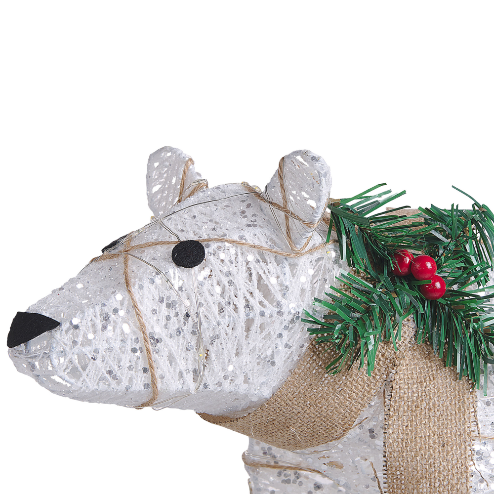 Decorazione da Interno ed Esterno con Luci a LED Pupazzo di Neve Struttura in Metallo Bianco