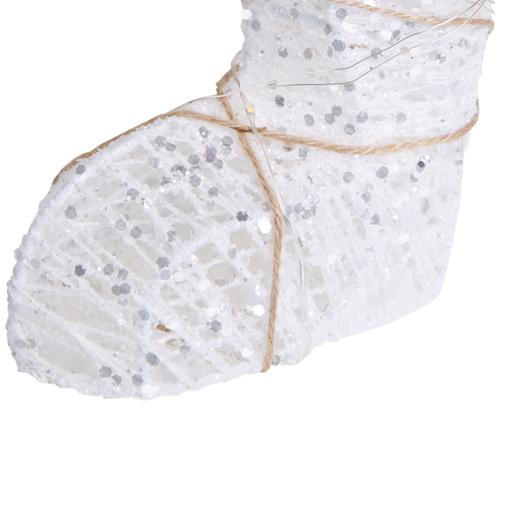 Decorazione da Interno ed Esterno con Luci a LED Pupazzo di Neve Struttura in Metallo Bianco