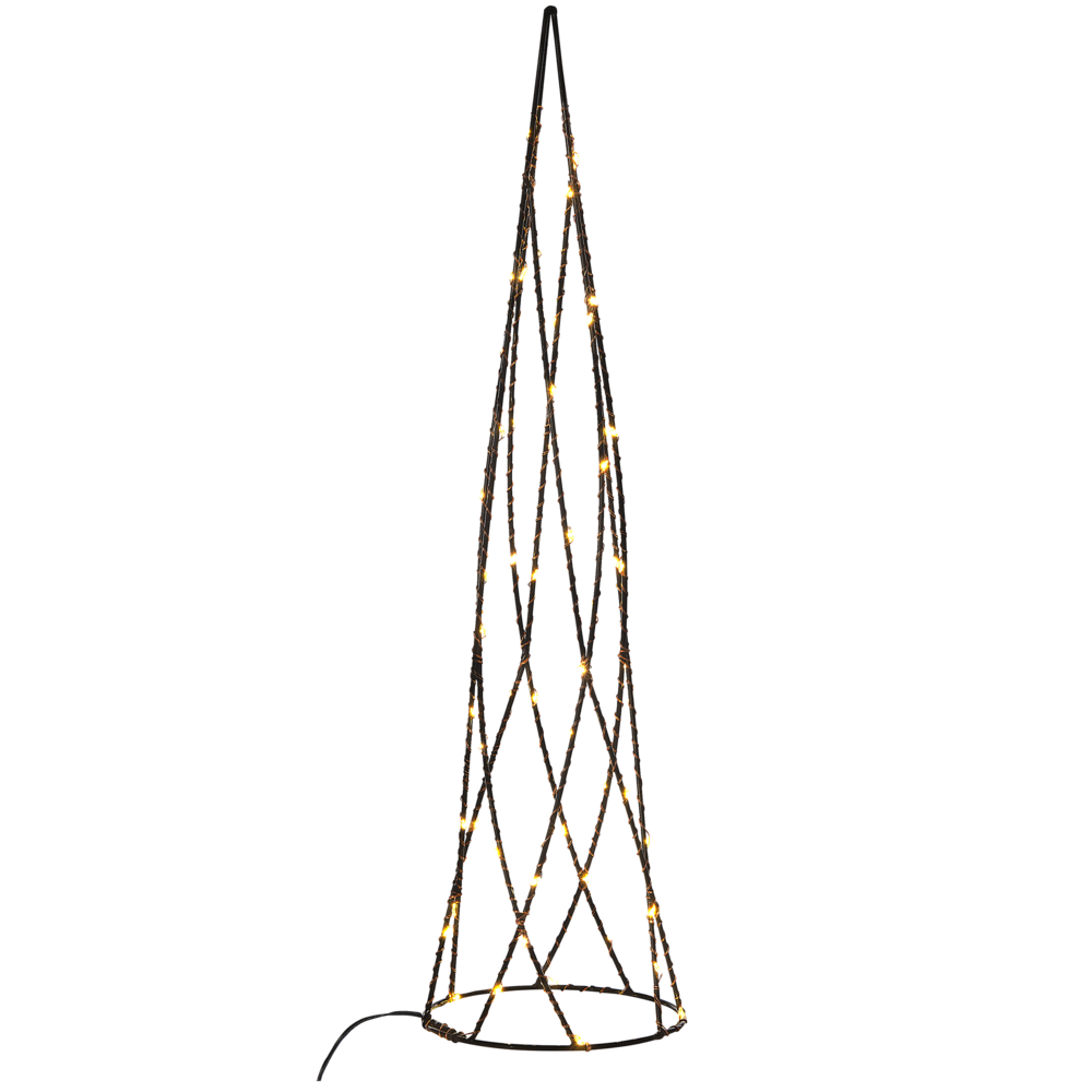 Moderno Set di 2 Alberi di Natale Decorativi con Luci Led in Metallo Nero