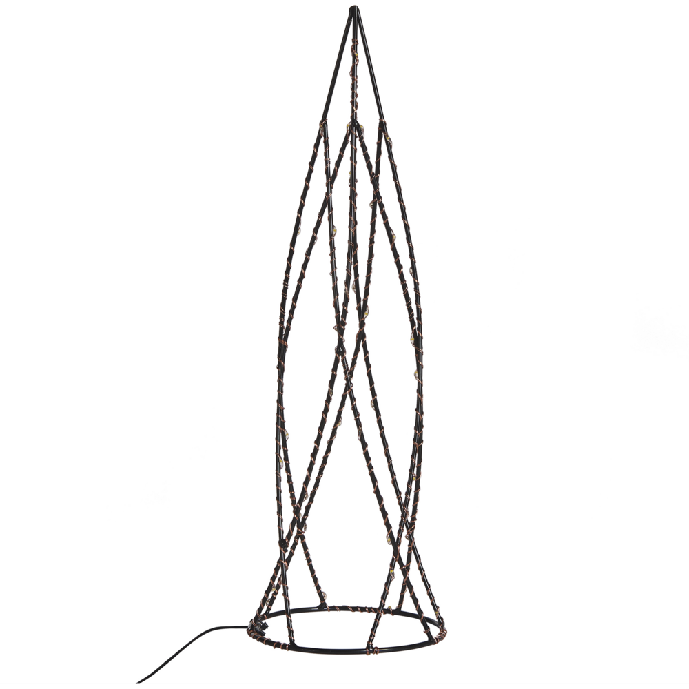 Moderno Set di 2 Alberi di Natale Decorativi con Luci Led in Metallo Nero