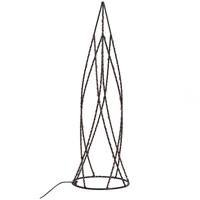 Moderno Set di 2 Alberi di Natale Decorativi con Luci Led in Metallo Nero