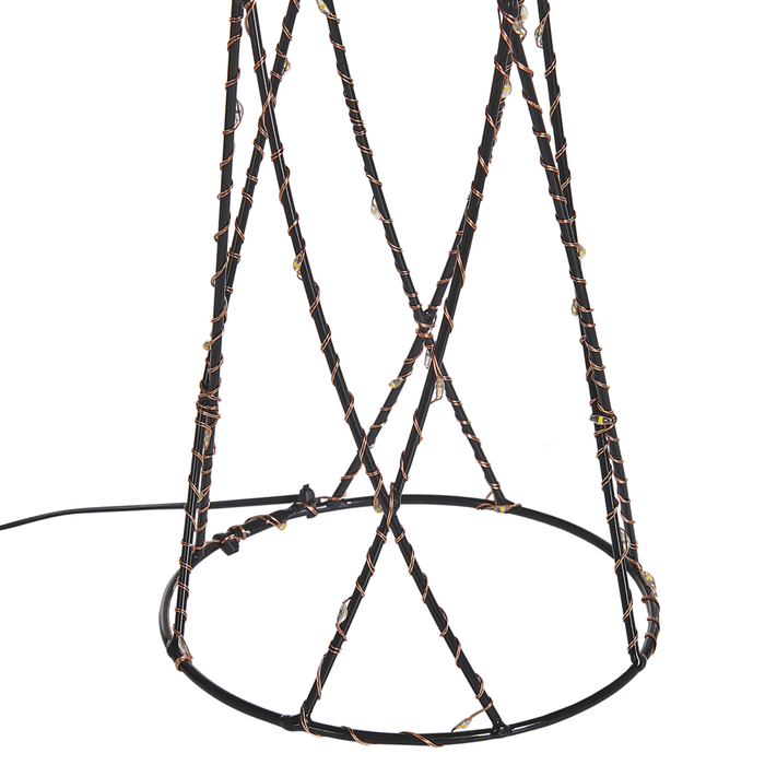 Moderno Set di 2 Alberi di Natale Decorativi con Luci Led in Metallo Nero