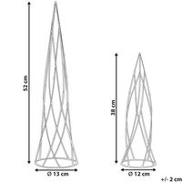 Moderno Set di 2 Alberi di Natale Decorativi con Luci Led in Metallo Nero