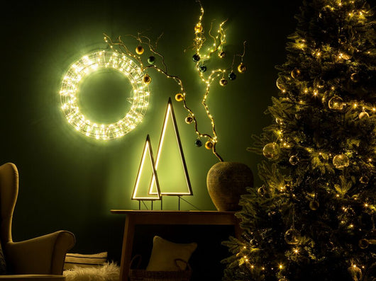 Set di 3 Decorazioni con Luci LED Animali Natalizi Struttura in Metallo Bianco