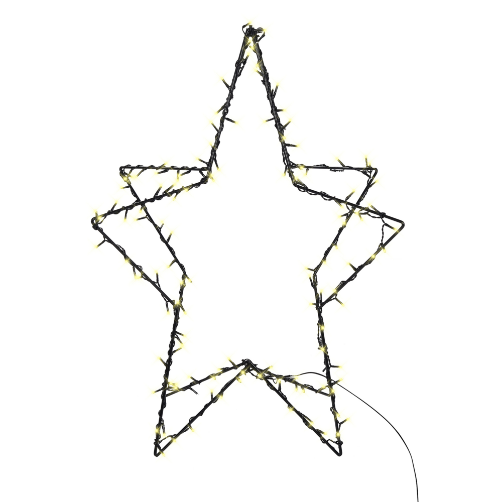 Set di 2 Alberi di Natale Decorativi con Luci a LED in Metallo Nero