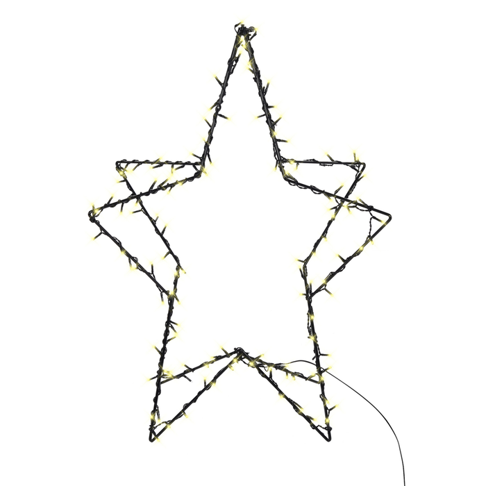 Set di 2 Alberi di Natale Decorativi con Luci a LED in Metallo Nero