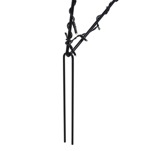 Set di 2 Alberi di Natale Decorativi con Luci a LED in Metallo Nero