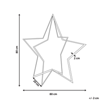 Set di 2 Alberi di Natale Decorativi con Luci a LED in Metallo Nero