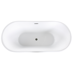 Vasca da Bagno Freestanding 170 cm Acrilico Sanitario Bianco e Nero