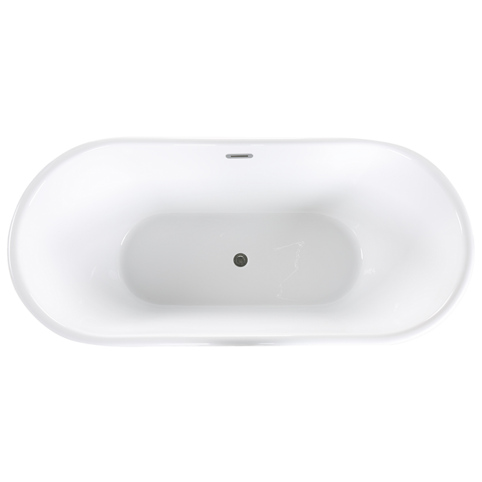 Vasca da Bagno Freestanding 170 cm Acrilico Sanitario Bianco e Nero
