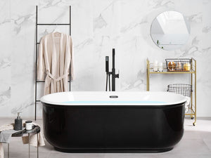 Vasca da Bagno Freestanding 170 cm Acrilico Sanitario Bianco e Nero