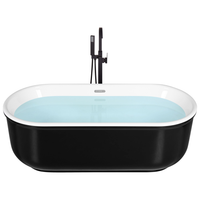 Vasca da Bagno Freestanding 170 cm Acrilico Sanitario Bianco e Nero