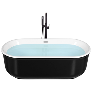 Vasca da Bagno Freestanding 170 cm Acrilico Sanitario Bianco e Nero