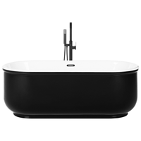 Vasca da Bagno Freestanding 170 cm Acrilico Sanitario Bianco e Nero