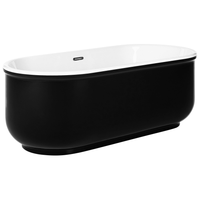 Vasca da Bagno Freestanding 170 cm Acrilico Sanitario Bianco e Nero