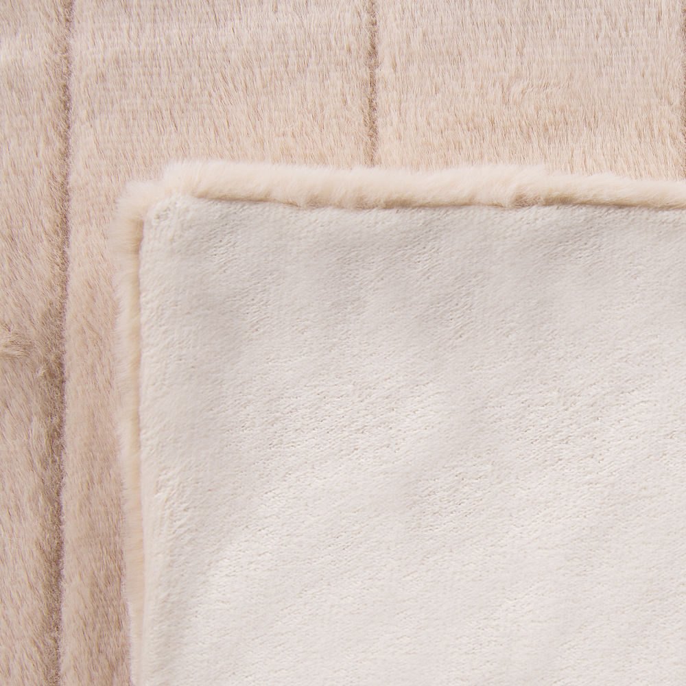 Coperta Bianco Poliestere Tessuto 200 x 220 cm Soggiorno Lancio Soffice Decorazione Design Moderno