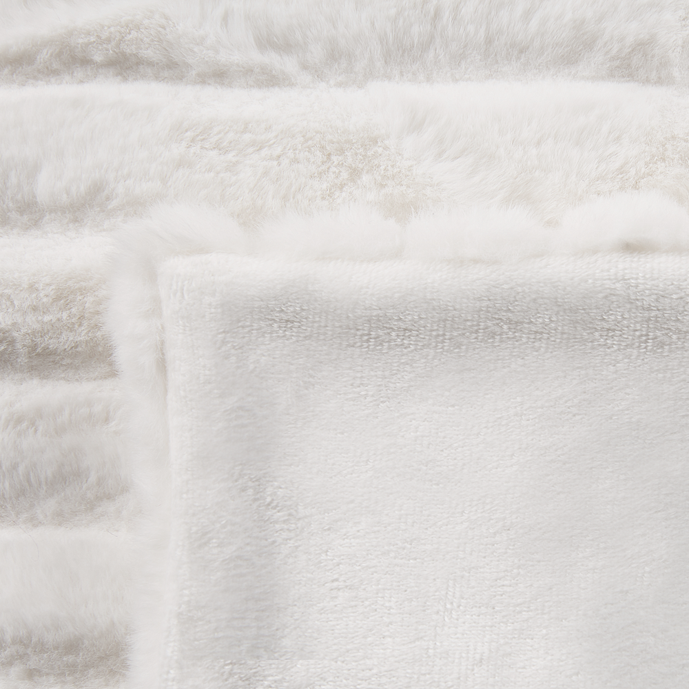 Coperta copriletto Plaid da Soggiorno 180 x 220 cm Grigio e Bianco