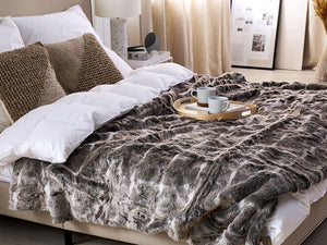 Coperta di Plaid Decorativa da Soggiorno 180 x 220 cm Bianca