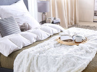 Coperta decorativa copriletto Plaid da Soggiorno 180 x 220 cm bianco camera da letto