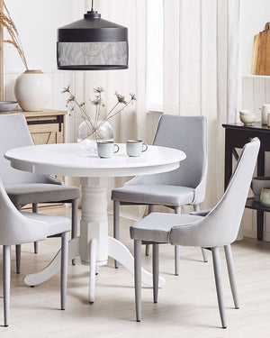 Set di 2 sedie da pranzo Sedie da cucina con sedile e gambe imbottite in tessuto blu