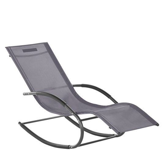 Moderno Sdraio a Dondolo da Giardino in Acciaio Rosso con Cuscino