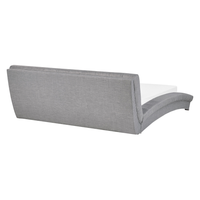 Letto in tessuto grigio 160 x 200 cm telaio ad arco con base a doghe testiera capitonné