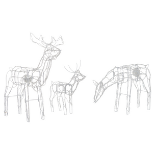 Set di 2 Decorazioni Natalizie da Esterno Renne in Varie Dimensioni con Luci LED Bianco