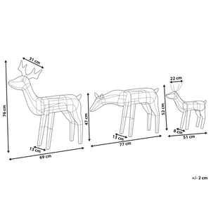 Set di 2 Decorazioni Natalizie da Esterno Renne in Varie Dimensioni con Luci LED Bianco