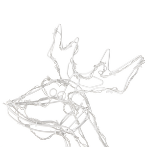 Set di 2 Decorazioni Natalizie da Esterno Renne in Varie Dimensioni con Luci LED Bianco