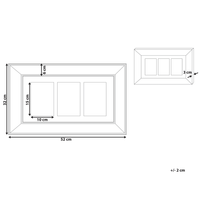 Cornice Multifoto Argento Vetro Plastica 49 x 44 cm Specchiata per 5 Foto 14x9 cm Collage Apertura
