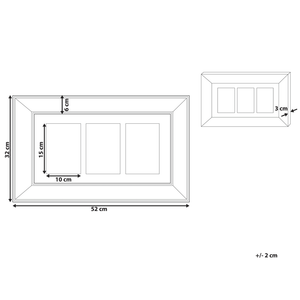 Cornice Multifoto Argento Vetro Plastica 49 x 44 cm Specchiata per 5 Foto 14x9 cm Collage Apertura