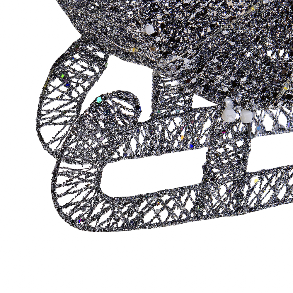 Decorazione da Giardino Natalizia Albero di Natale 60 cm con Luci LED Argento