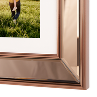 Cornice Multifoto Rame Vetro Plastica 51 x 32 cm Specchiata per 3 Foto 15x10 cm Collage Apertura