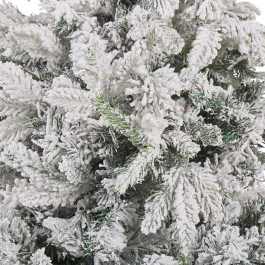 Albero di Natale Artificiale Bianco Innevato con Base in Metallo 120 cm