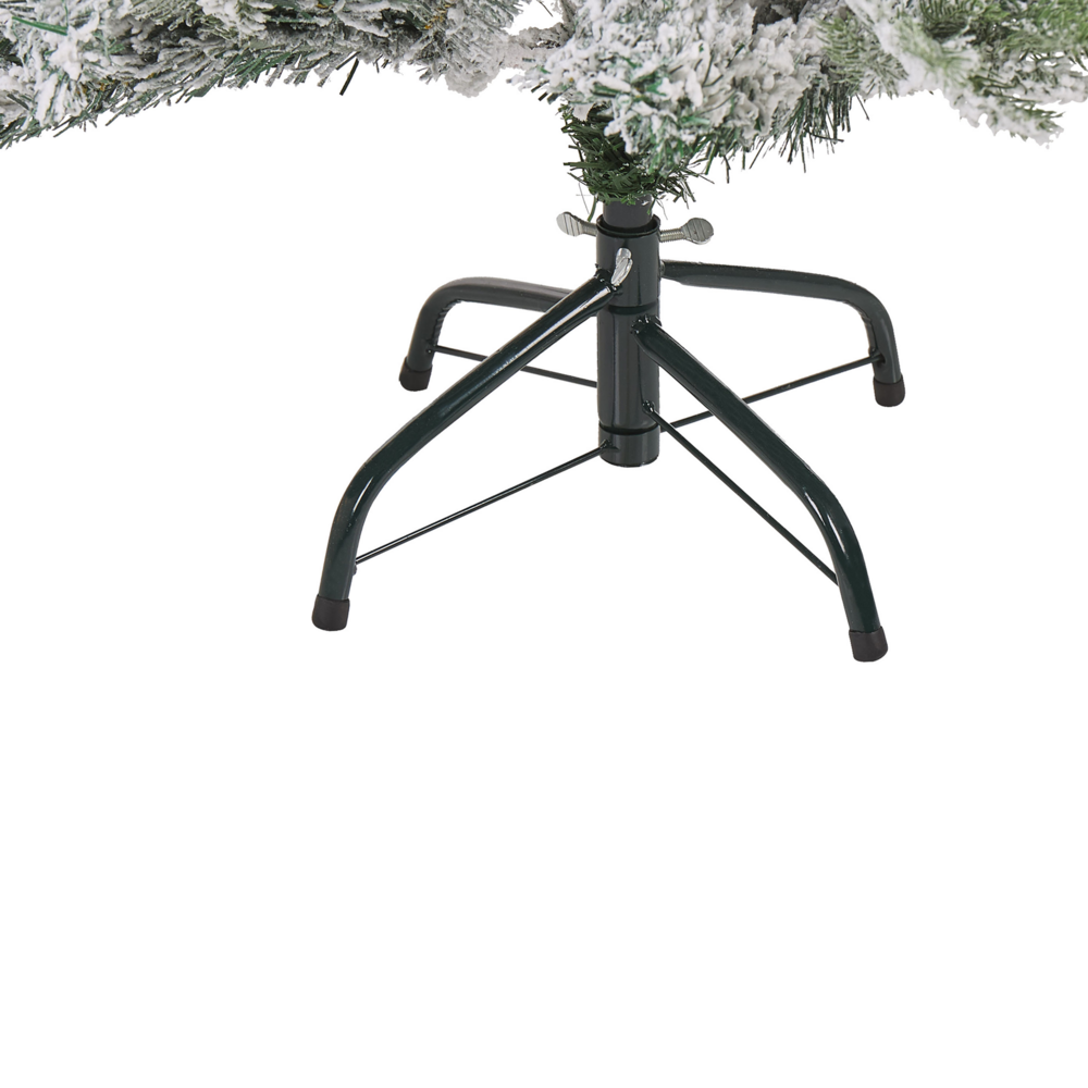 Albero di Natale Artificiale Bianco Innevato con Base in Metallo 120 cm
