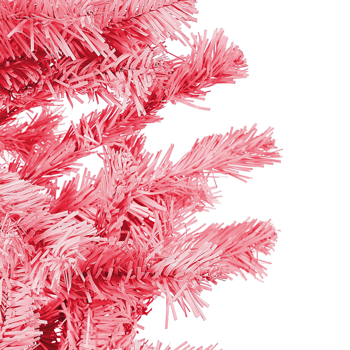 Albero di Natale artificiale Base in metallo PVC tradizionale 180 cm rosa