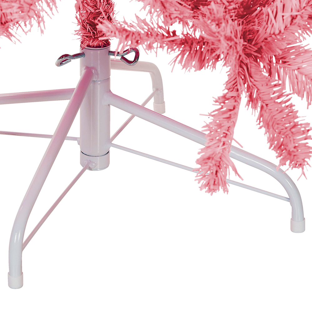 Albero di Natale artificiale Base in metallo PVC tradizionale 180 cm rosa