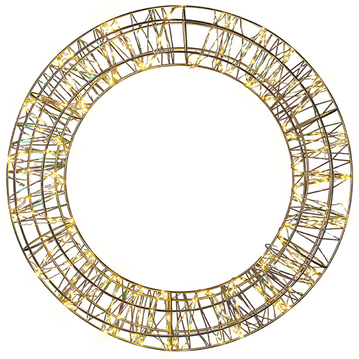 Decorazione da Esterno e Interno con Luci a LED Ghirlanda Natalizia in Metallo Argento