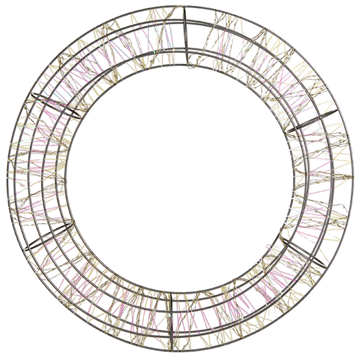 Decorazione da Esterno e Interno con Luci a LED Ghirlanda Natalizia in Metallo Argento