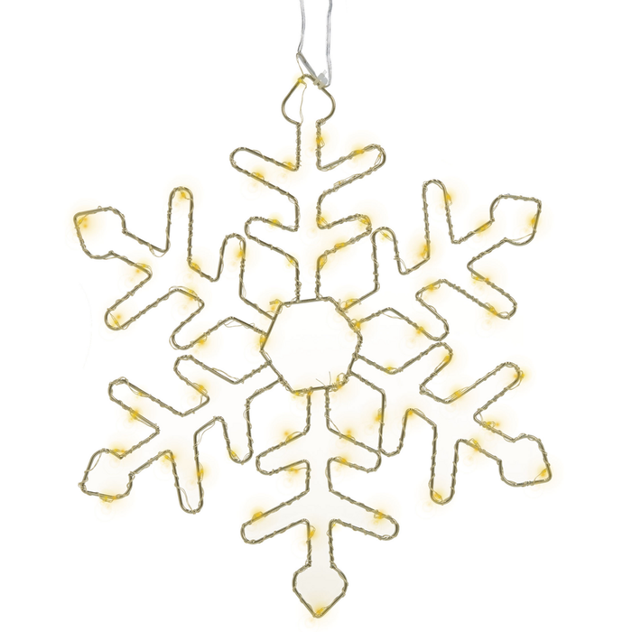 Set di 3 Decorazioni da Esterno ed Interno con Luci LED Fiocchi di Neve Metallo Argento